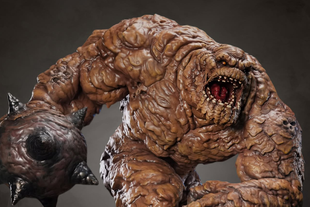 Legendary Beast Studios Clayface Prestige Series statue showcasing the modern monstrous head sculpt and spiked mace hand
