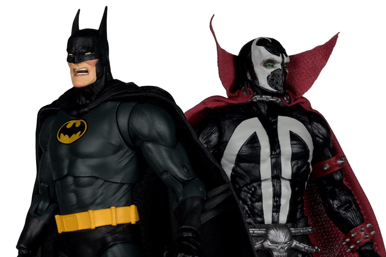 McFarlane Collector Edition Batman and Spawn action figures standing side by side