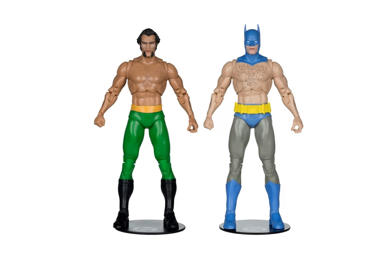 McFarlane Toys DC Multiverse Batman vs Ras al Ghul shirtless 7 inch action figures standing on display bases